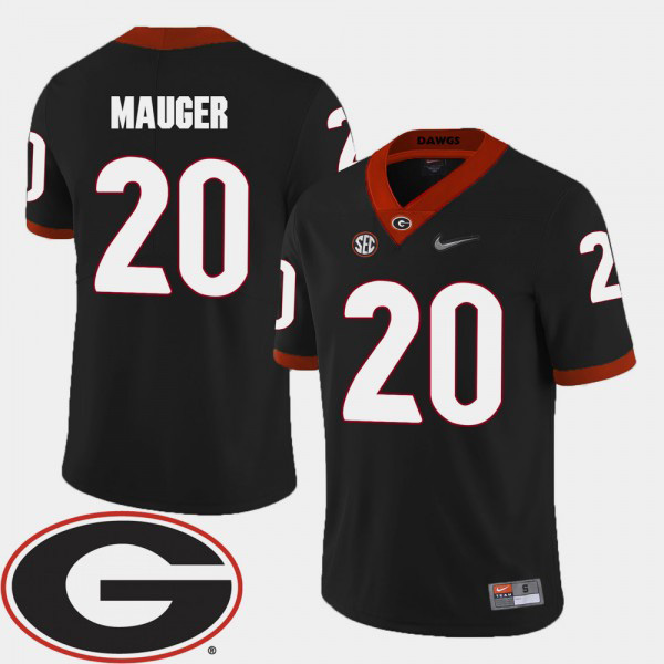 Men's #20 Quincy Mauger Georgia Bulldogs College Football 2018 SEC Patch Jersey - Black
